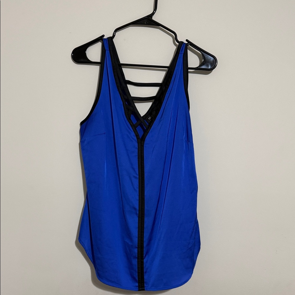 Blue Strappy Tank Top